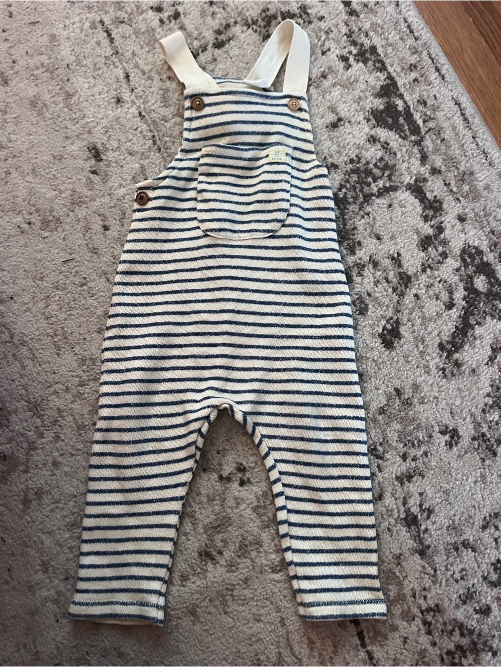 Zara baby striped knit overalls size 12-18 months